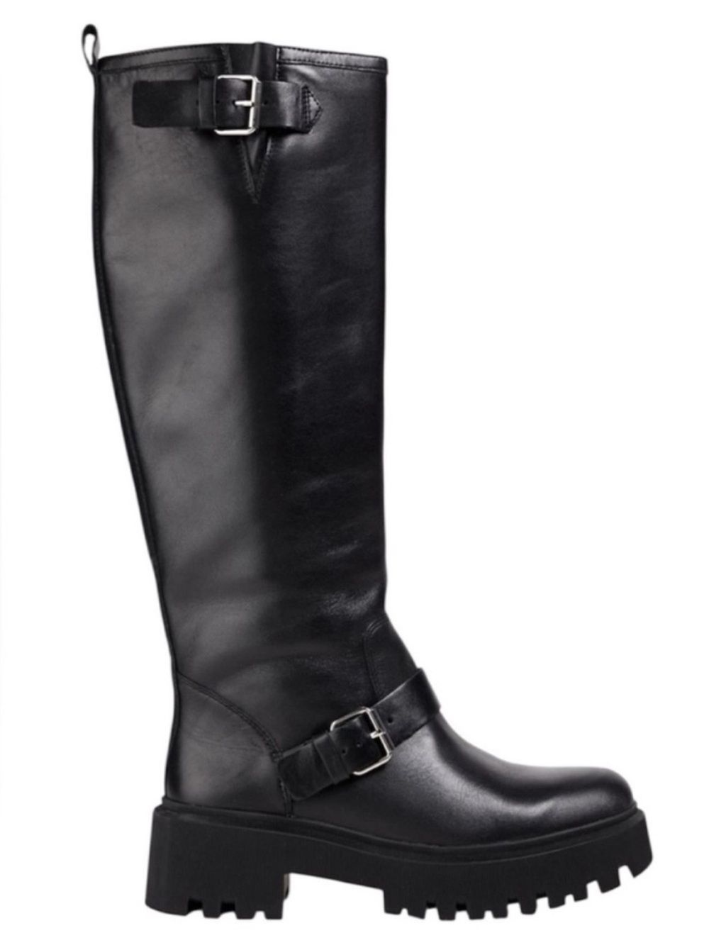 NEW Maje Women’s Black Tall Buckle Leather Riding Boots 39